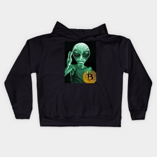 Alien Bitcoin Collectors Mars Invasion Sci-fi Kids Hoodie